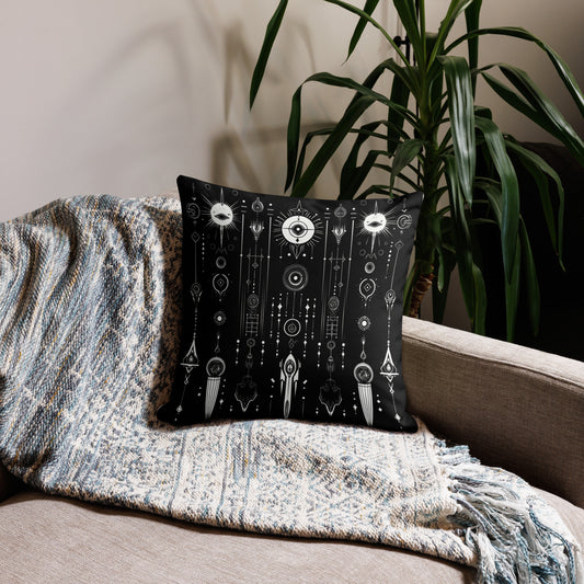 Alien Symbols | Astral Glyphs Premium Pillow
