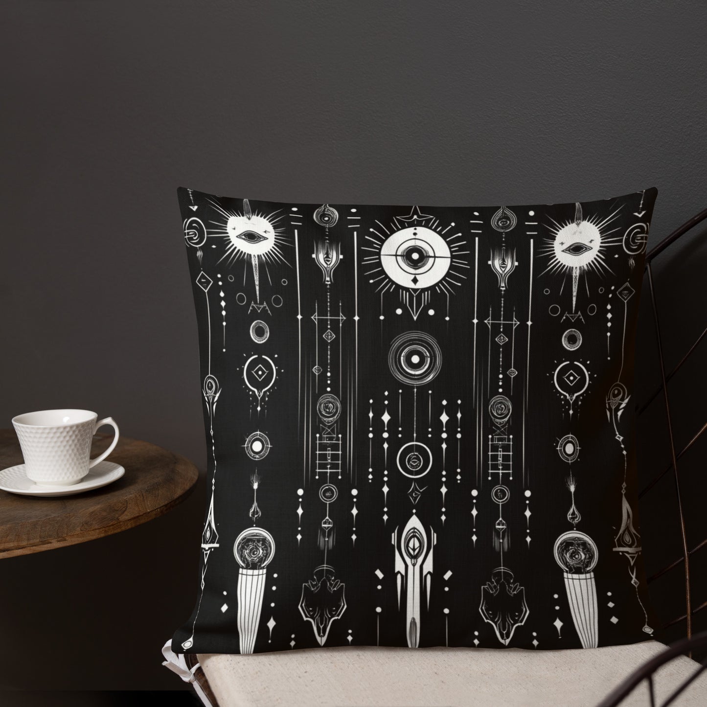 Alien Symbols | Astral Glyphs Premium Pillow