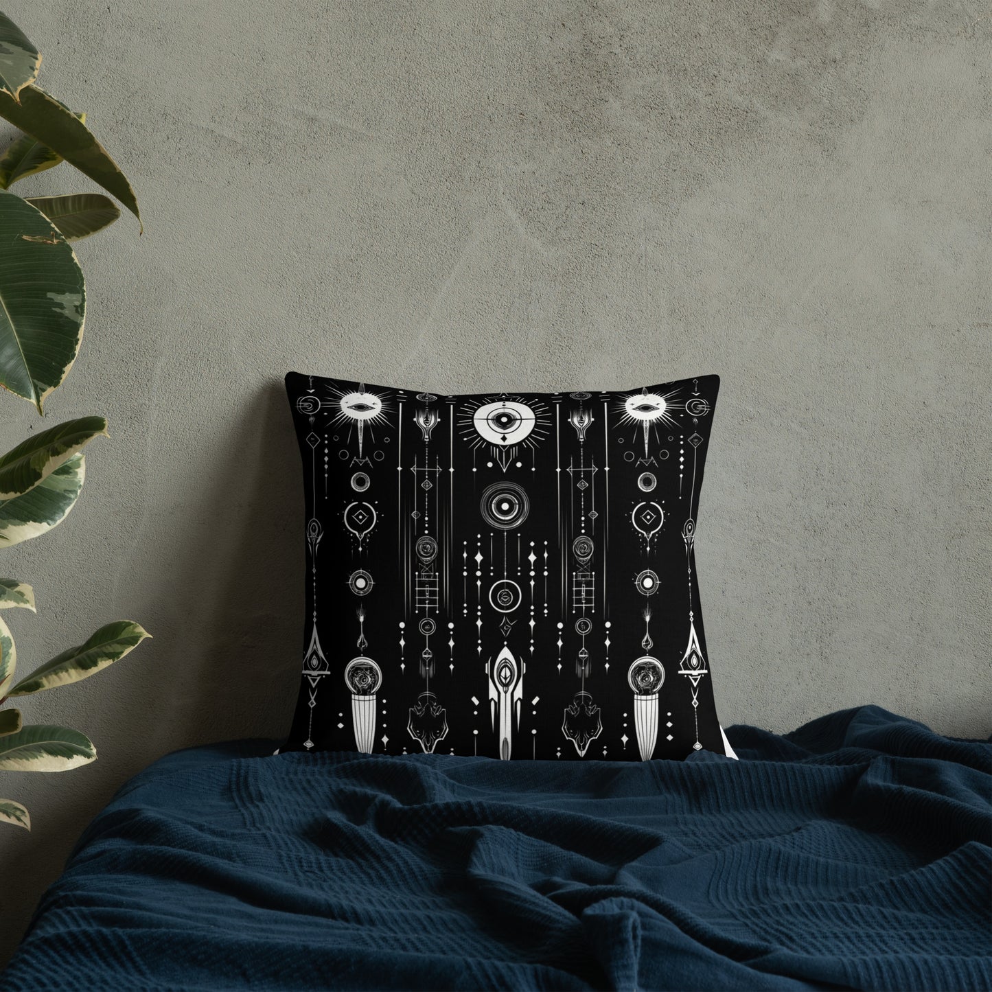 Alien Symbols | Astral Glyphs Premium Pillow