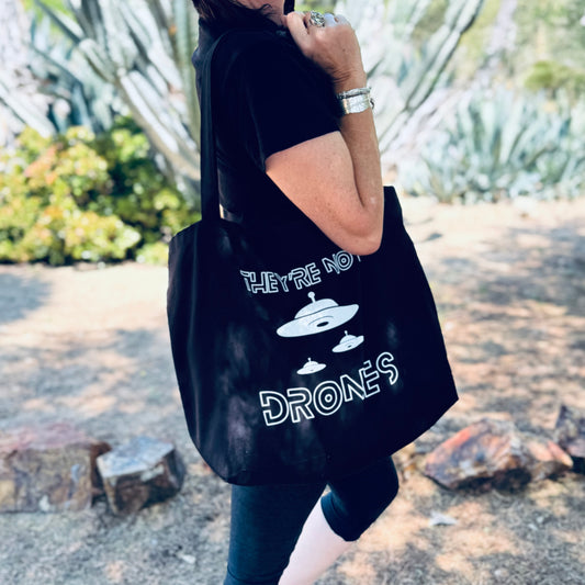 They’re Not Drones | Flying Saucer UFO Tote Bag