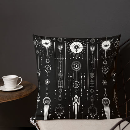 Alien Symbols | Astral Glyphs Premium Pillow