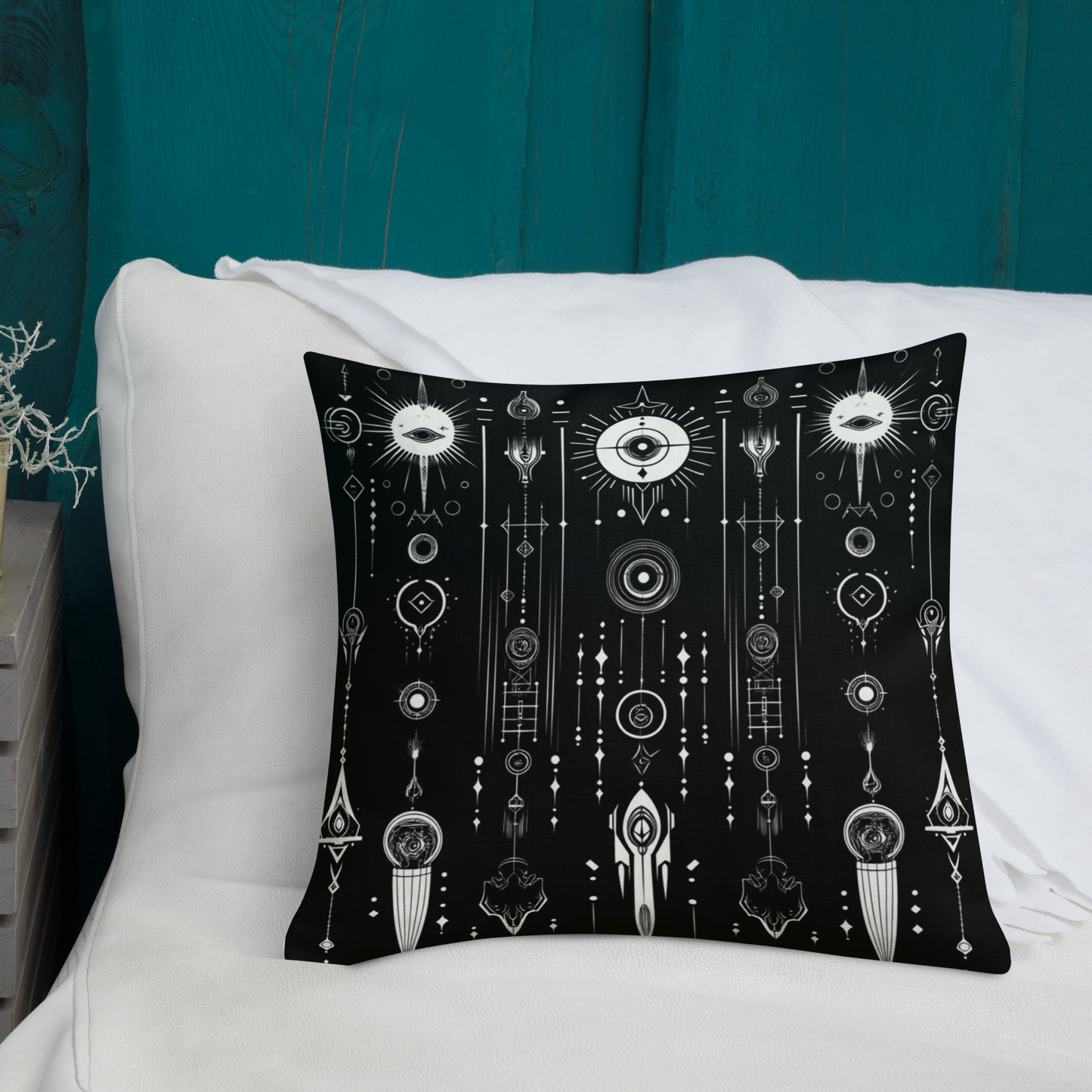 Alien Symbols | Astral Glyphs Premium Pillow