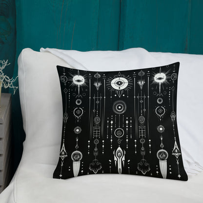 Alien Symbols | Astral Glyphs Premium Pillow