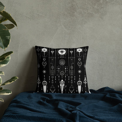 Alien Symbols | Astral Glyphs Premium Pillow