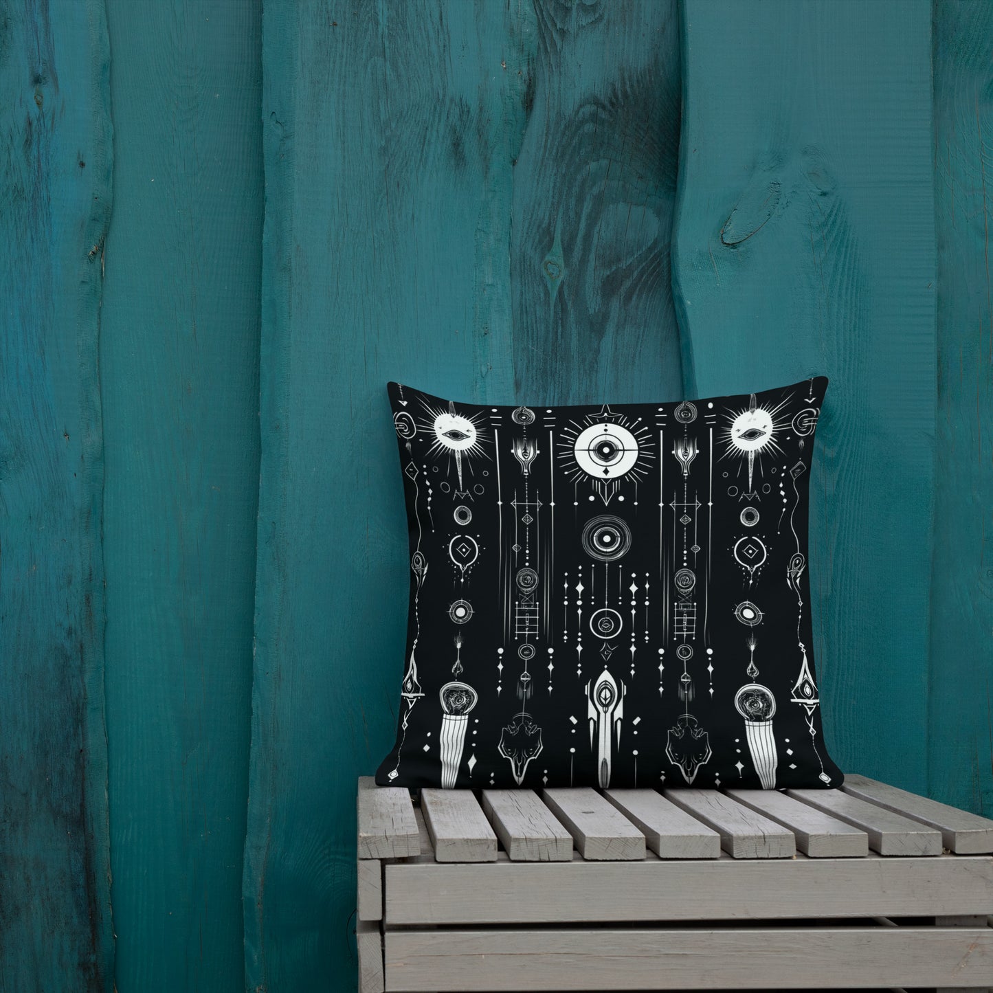 Alien Symbols | Astral Glyphs Premium Pillow