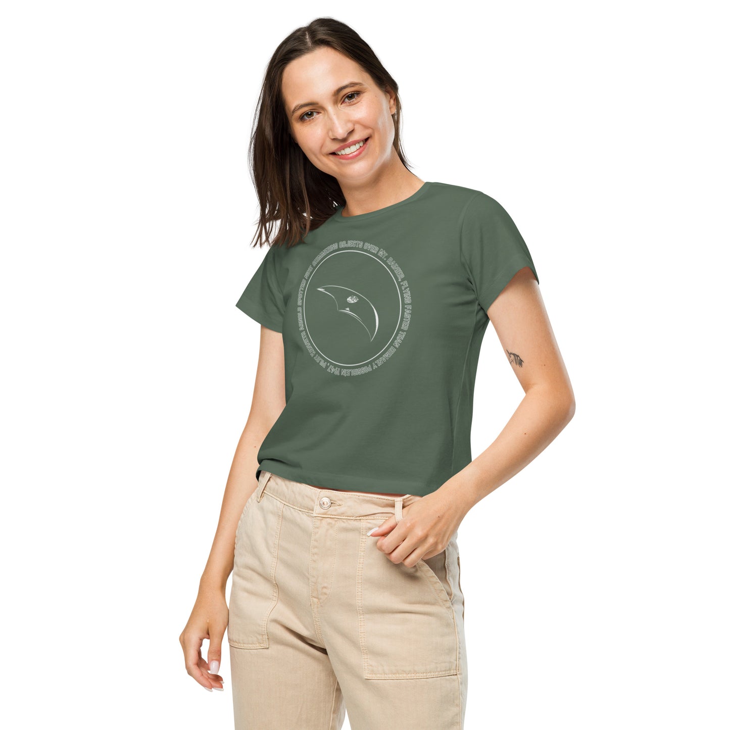 Kenneth Arnold UFO | High-Waisted T-shirt